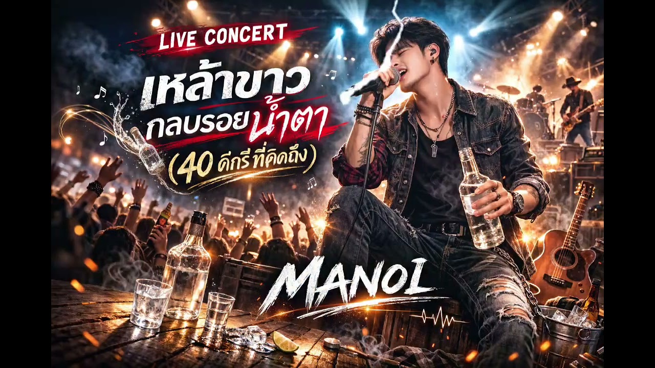 Liveคอนเสิร์ต​ เพลง​เหล้าขาว​ก​ลบรอย​น้​ำ​ตา​(40​ดีกรี​ที่คิดถึง)​💗​Manoi
