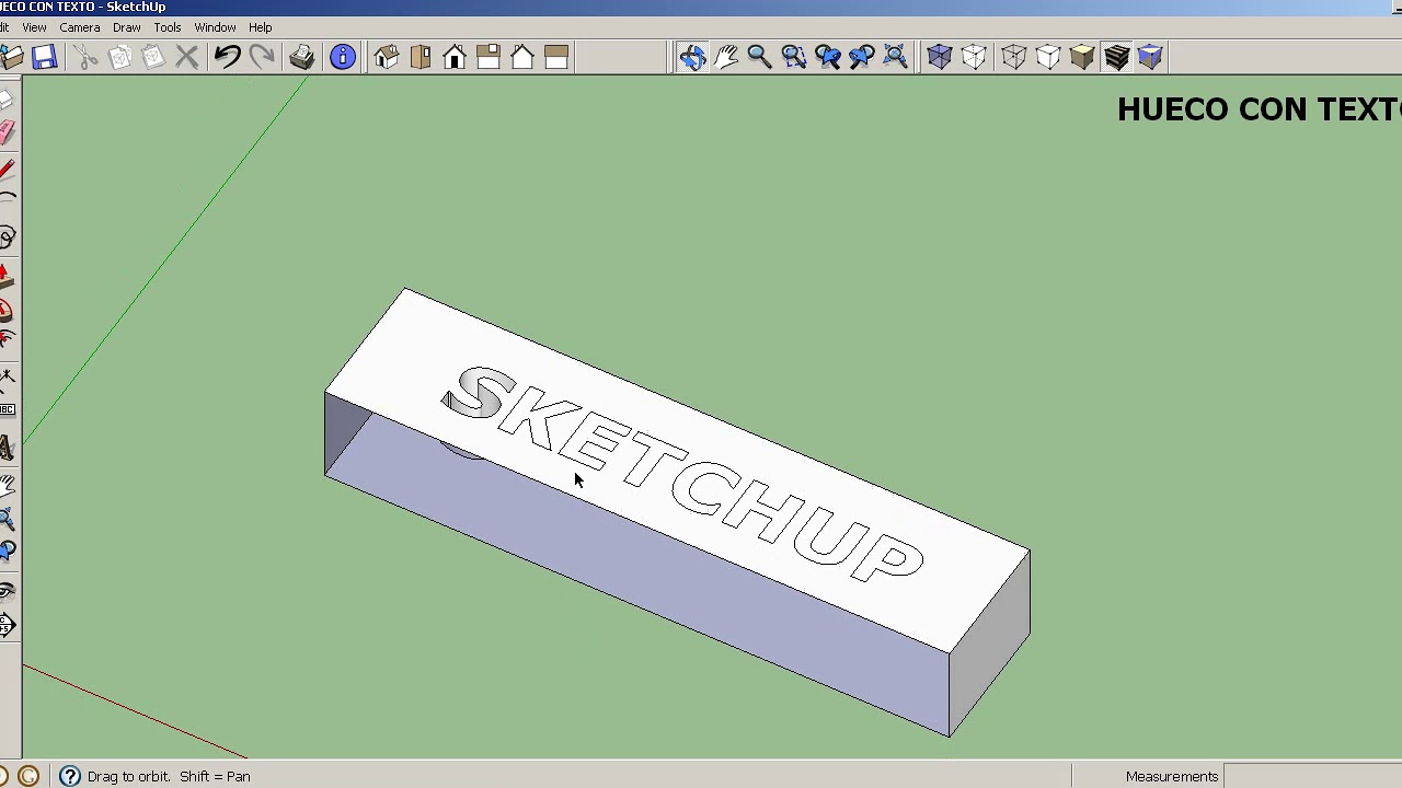 28 SKETCHUP - HUECO CON TEXTO 3D