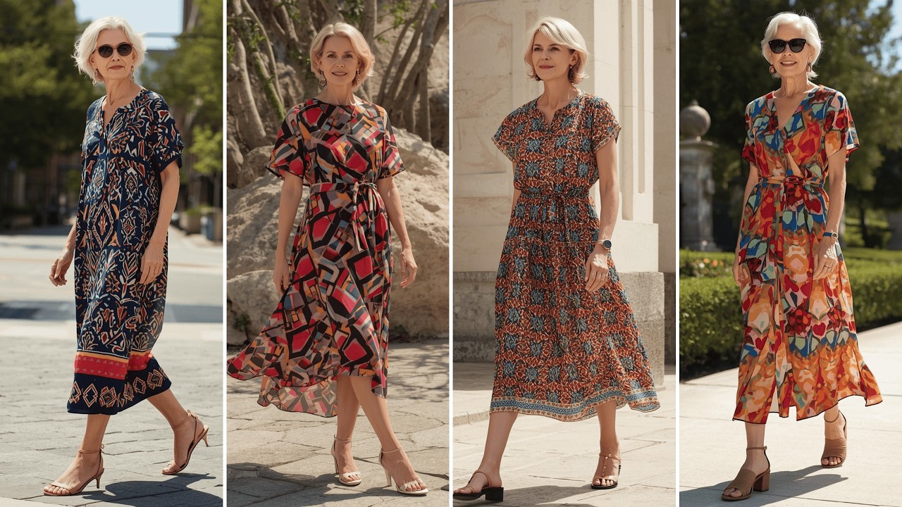 VESTIDOS MODERNOS para SENHORAS de 50, 60, 70, 80 anos - MODA 2026