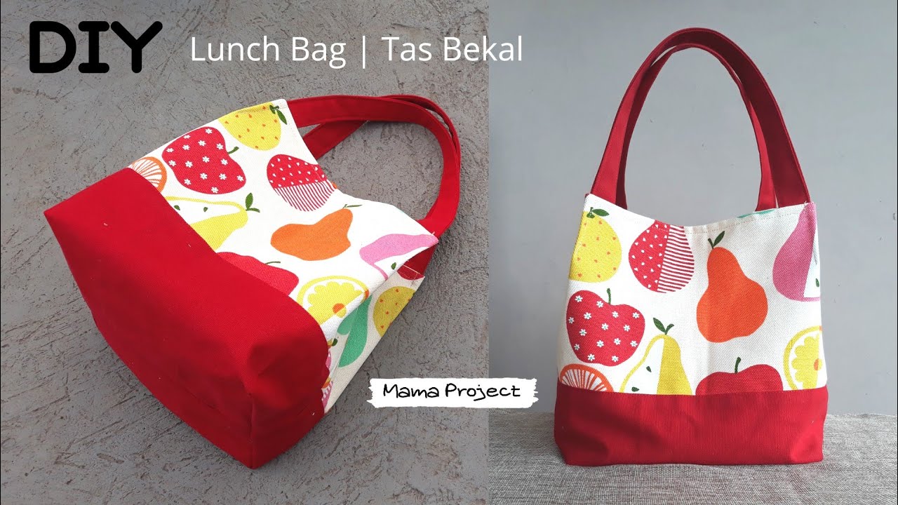 Lunch bag tutorial | Lunch Tote Bag |  Diy tas bekal