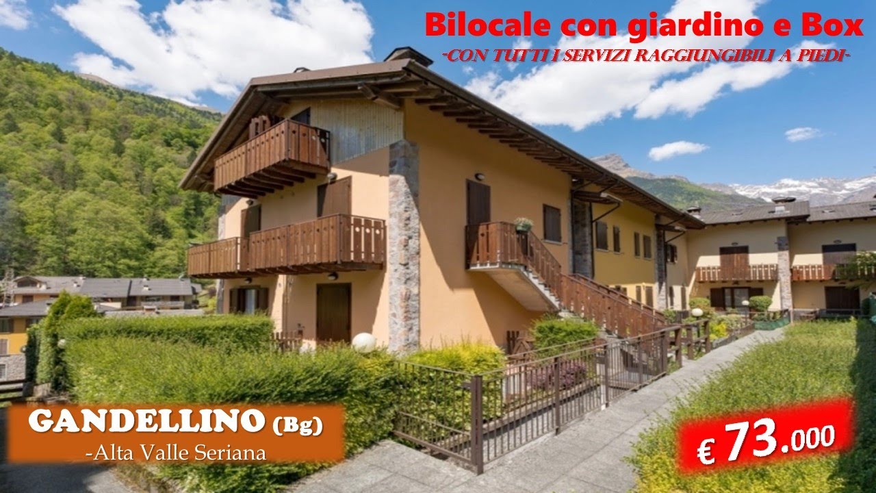 NON PIU' DISPONIBILE: ALTA VALLE SERIANA - GANDELLINO (BG): Bilocale con giardino e box