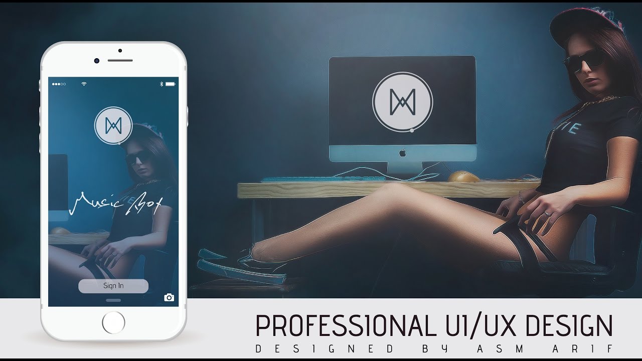 Mobile Apps Design |  UI/UX |  Adobe Illustrator CC | Tutorial (Music)