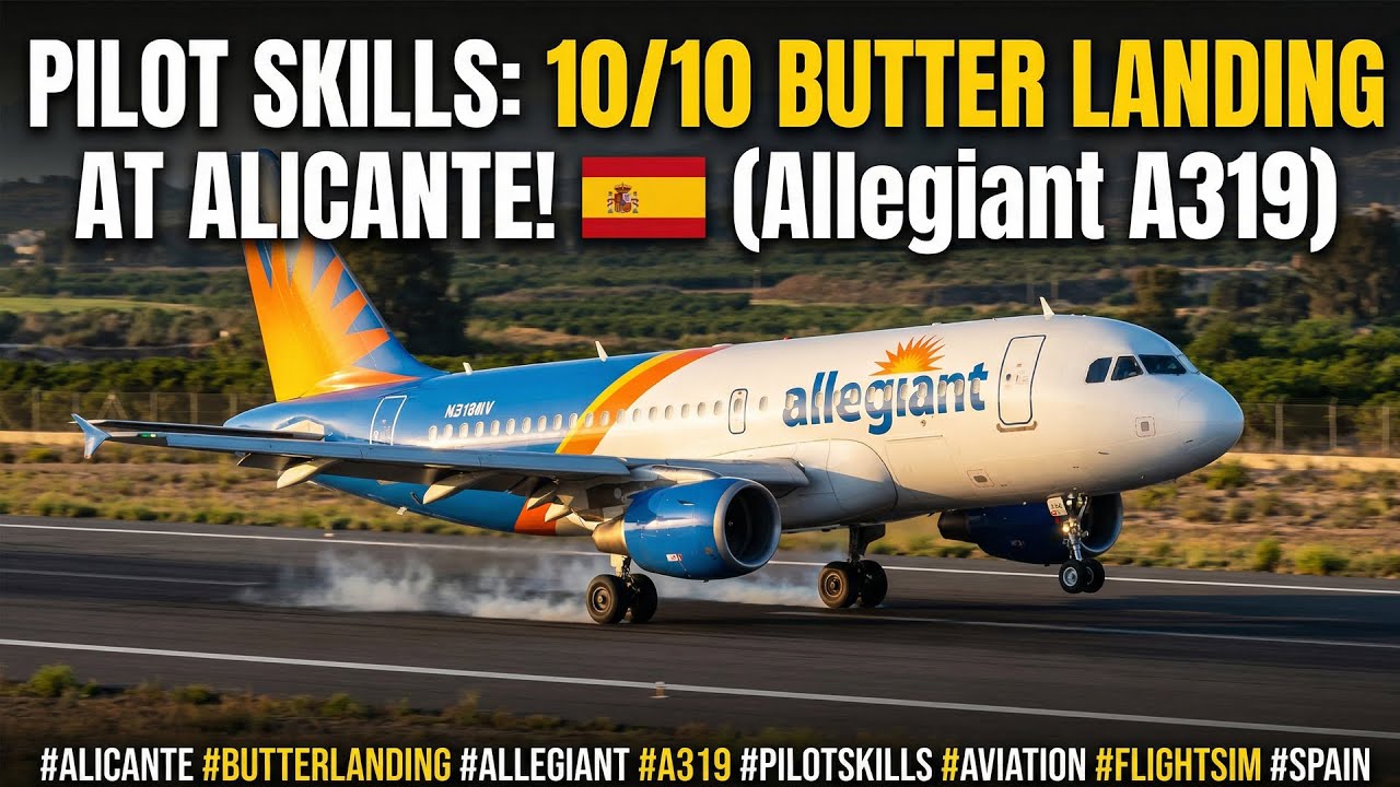 Pilot Skills: 10/10 BUTTER Landing at Alicante! 🇪🇸 (Allegiant A319)