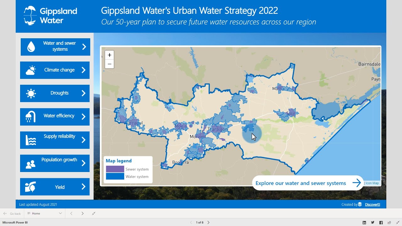 Gippsland Water Urban Water Strategy: Power BI Dashboard