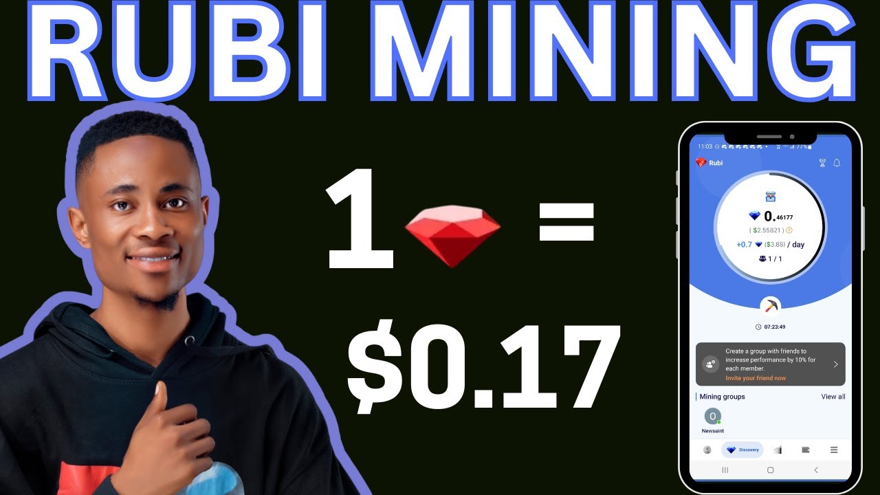 1 RUBI = $0.17 - How To Start Mining Free Rubi Token Before Listing with Your Mobile Phone.
