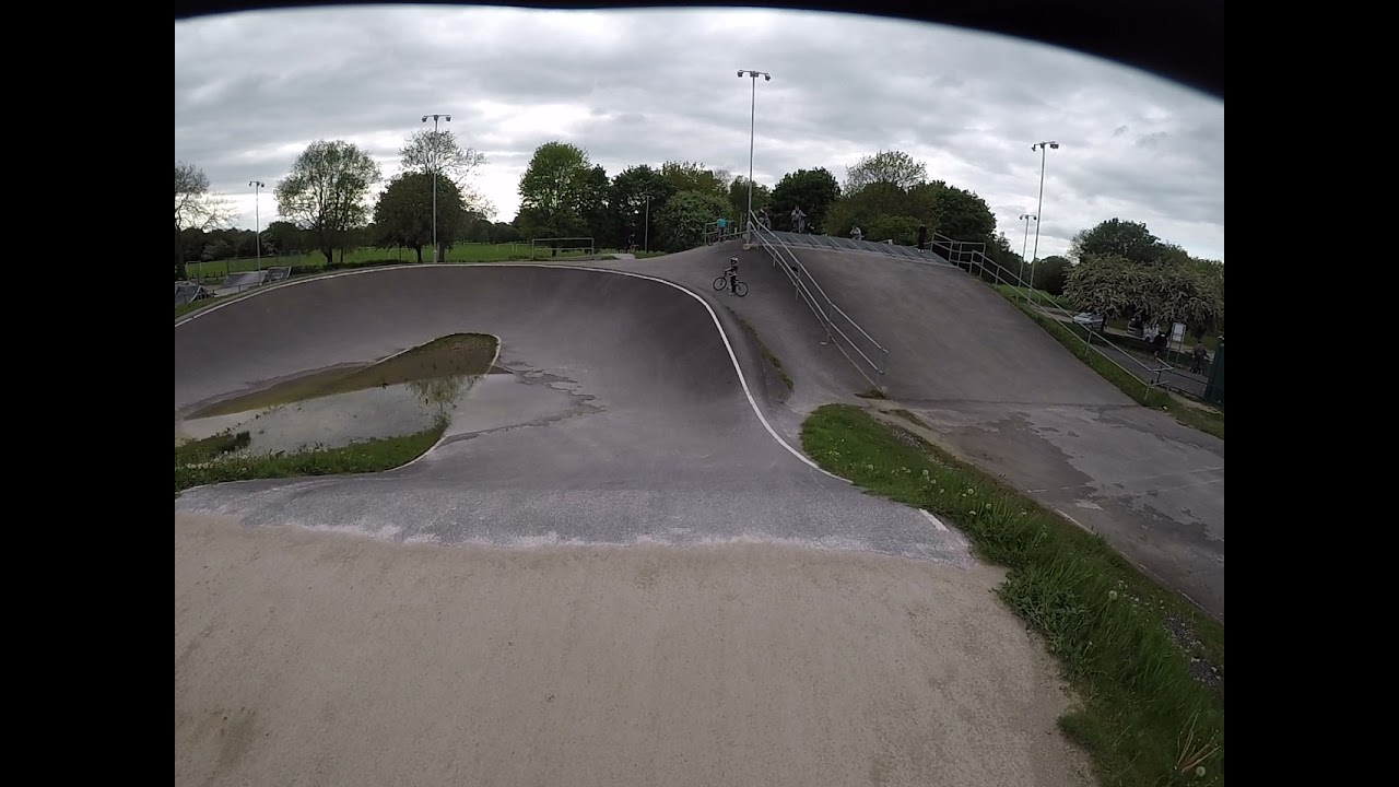 Derby BMX Track slow lap guide on cruiser with kids
