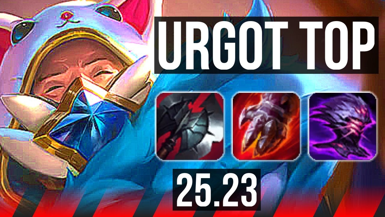 URGOT vs TAHM KENCH (TOP) | Rank 1 Urgot, 7 solo kills, Comeback | KR Challenger | 25.23