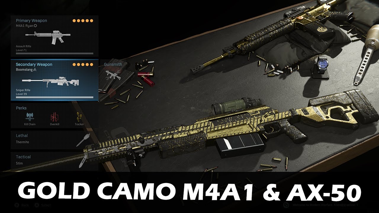 Unlocking Gold CAMO M4A1 & AX-50 | Modern Warfare