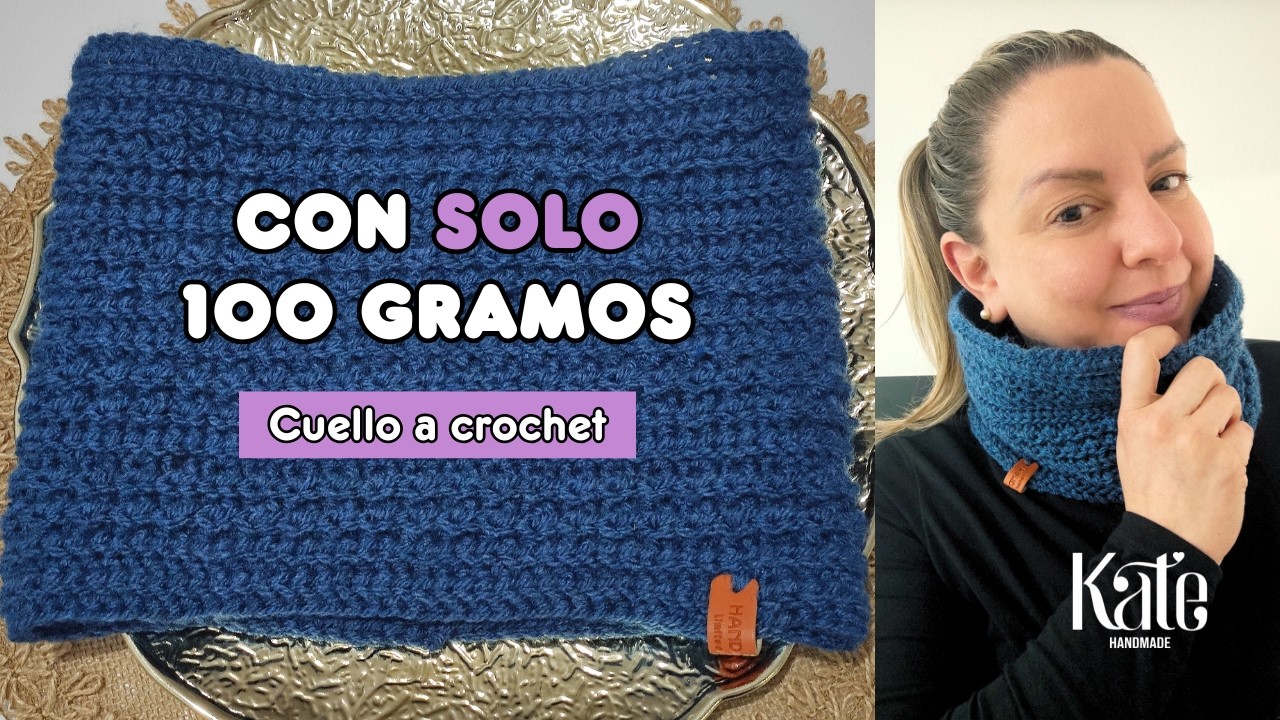 Cuello a crochet fácil 🧶 | Solo 100 gramos de lana | Tutorial paso a paso