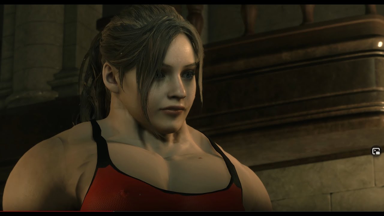 RE2 Claire Redfield Bodybuilder Mod - Full Walkthrough 4K Part 1/4 Police Station