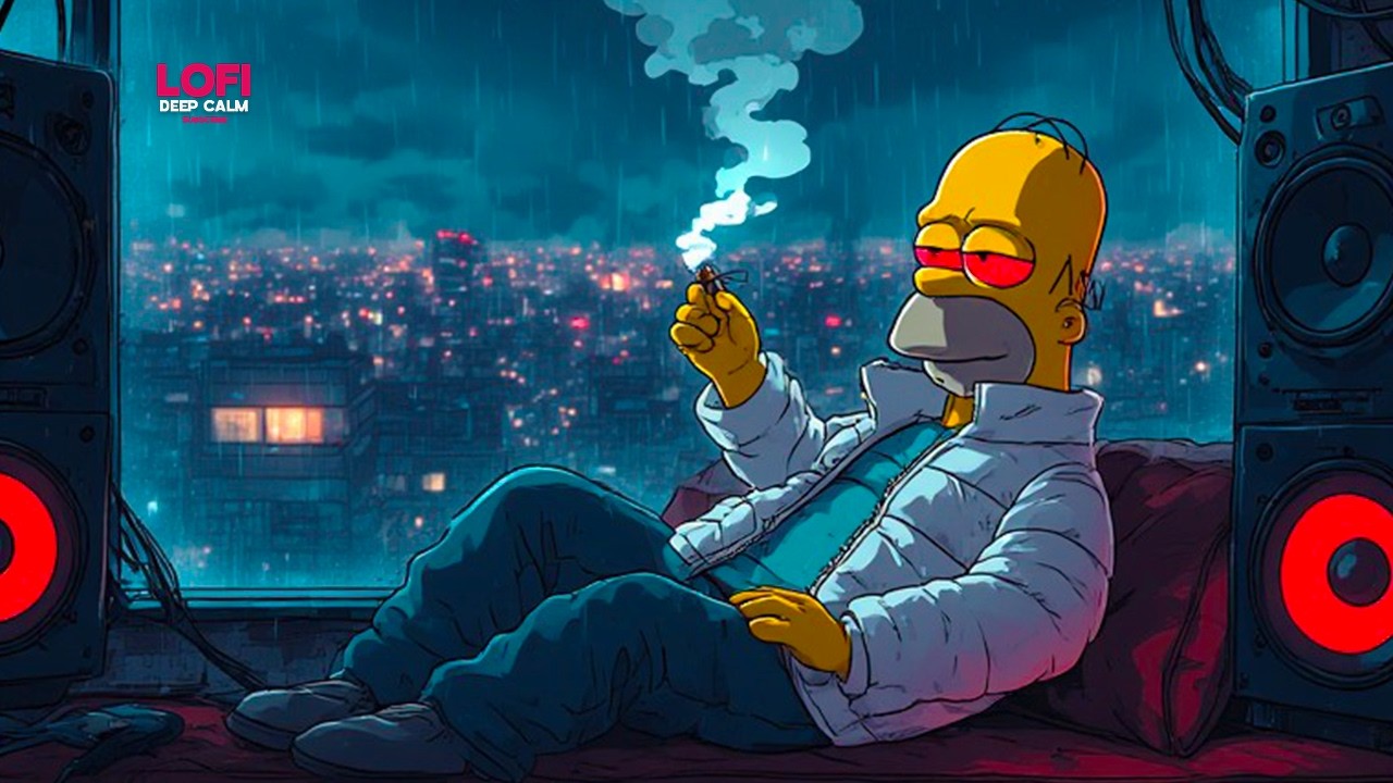 Rainy Smoky Night 🌧️ Lofi chillhop [ Beats to Chill Relax Stress free]