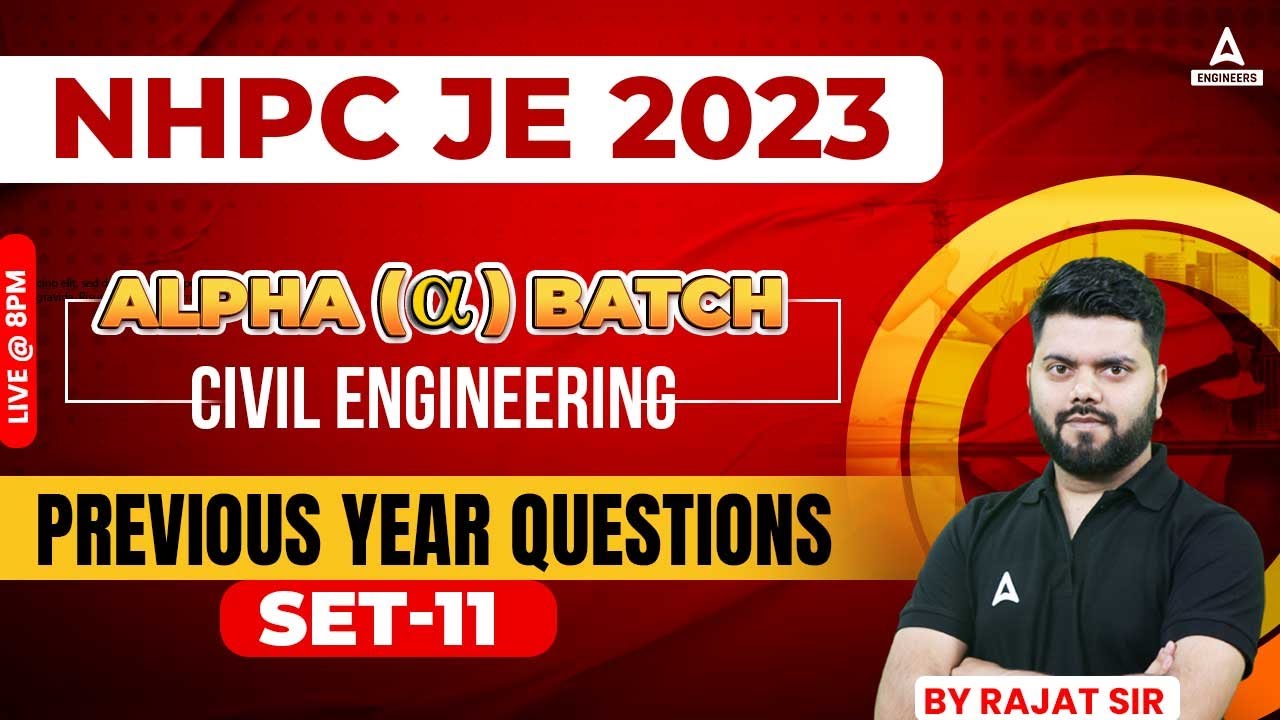NHPC JE Civil Previous Year Question Paper #11 | NHPC JE Civil Paper Solution 2022 | By Rajat Sir