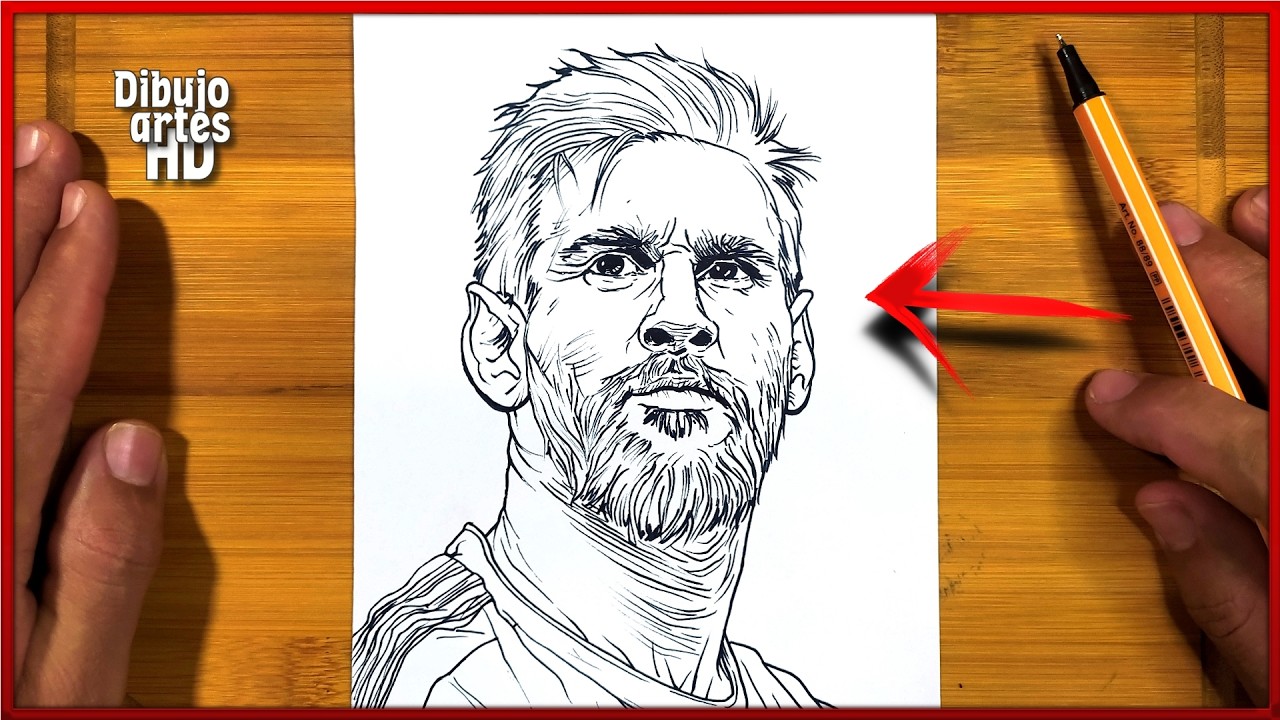 Cómo dibujar a Lionel Messi Muy fácil