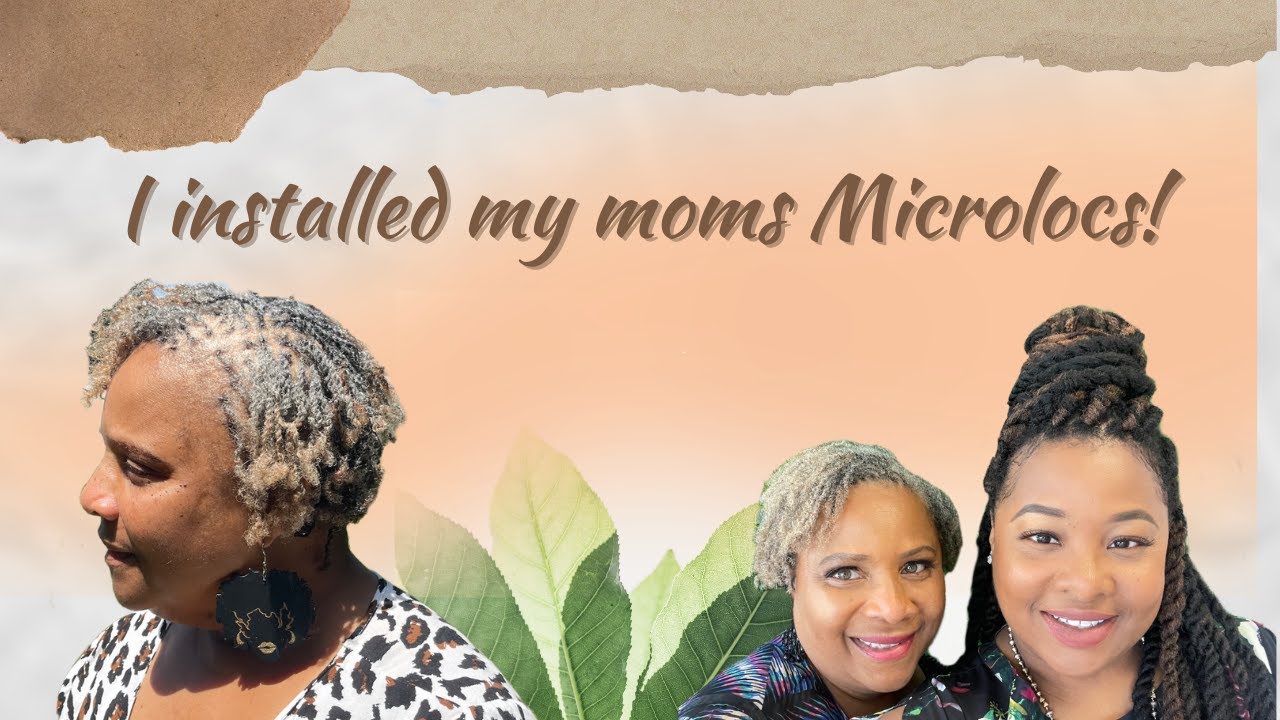 I Installed my Mom’s Microlocs! | Microlocs on Short Hair | Salt and Pepper Microlocs