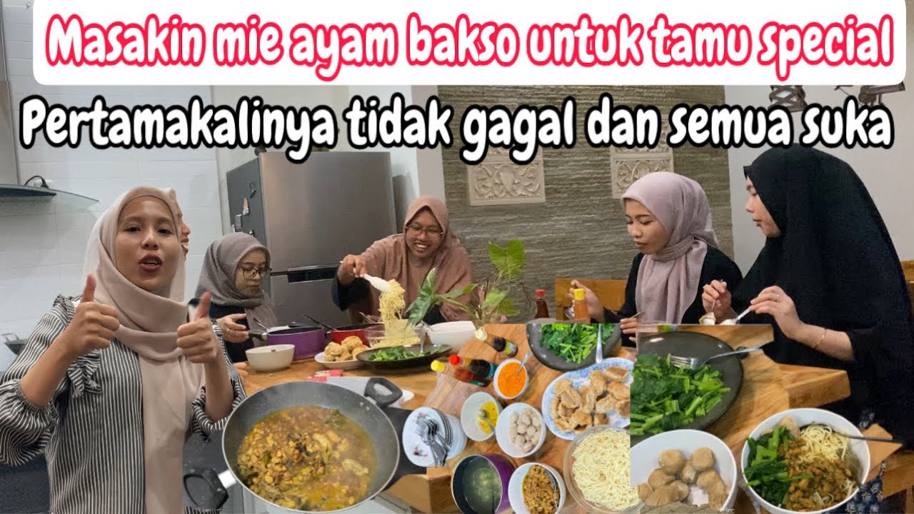 DADAKAN MASAK MIE AYAM BAKSO SAAT CUACA HUJAN UNTUK TAMU SPECIAL DAN SEMUA SUKA
