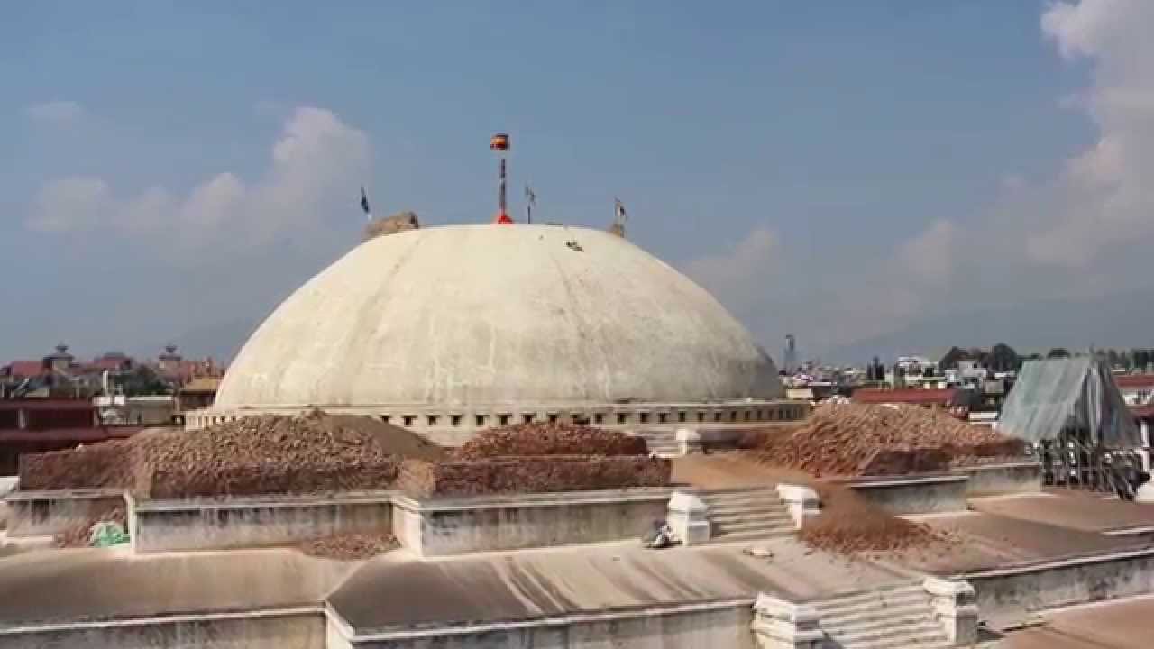 Sokxin the Soul of Boudha being placed on Boudha stupa