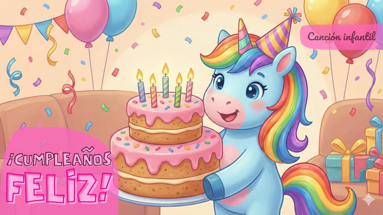 🎂CANCIÓN DE CUMPLEAÑOS PARA NIÑOS - UNICORNIOS🎂