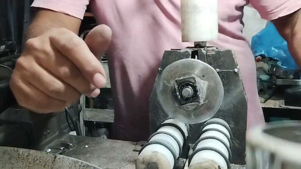 máquina de cortar panela de pressão que eu fiz