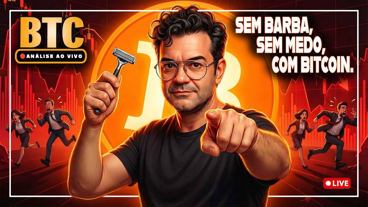 EU PERCO A BARBA, MAS NUNCA BITCOINS 🔴  ANÁLISE AO VIVO DO BITCOIN