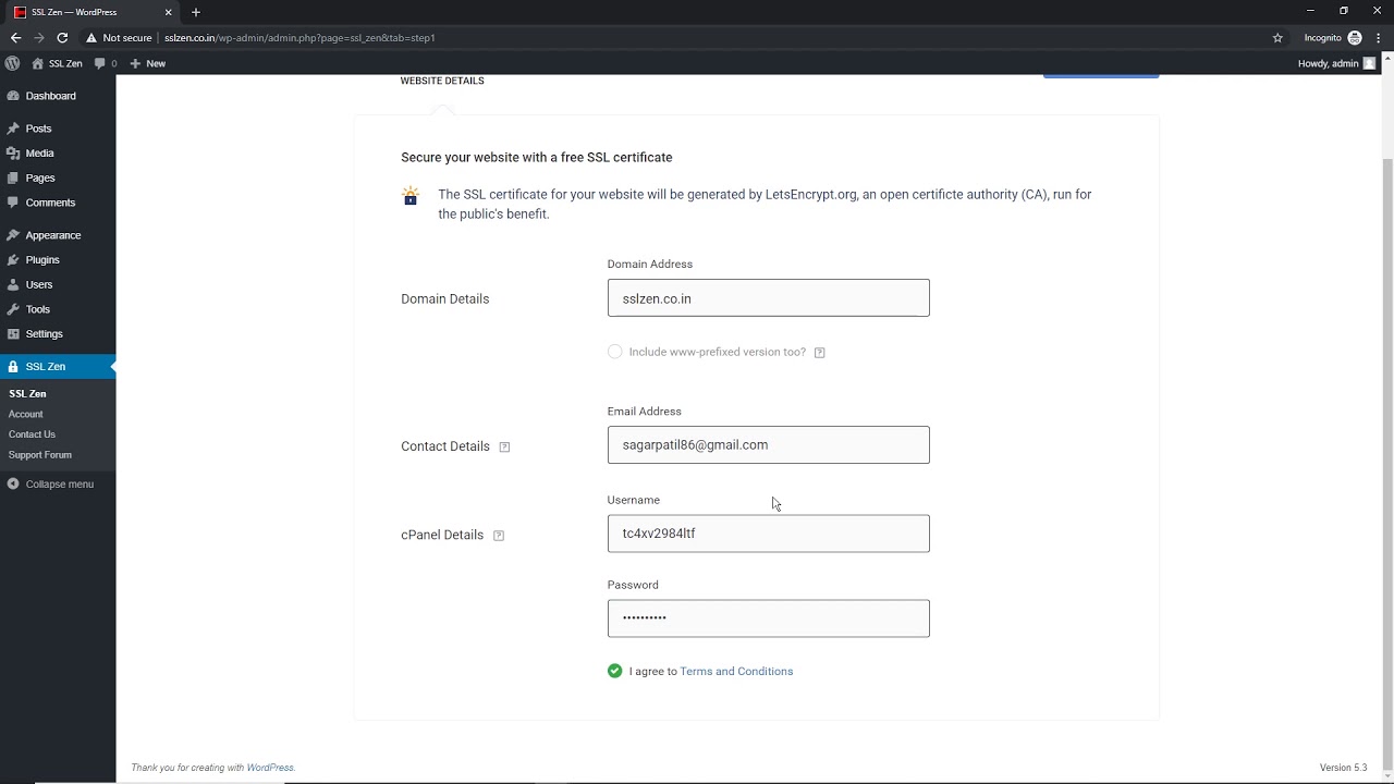 Secure your WordPress website with a free SSL certificate