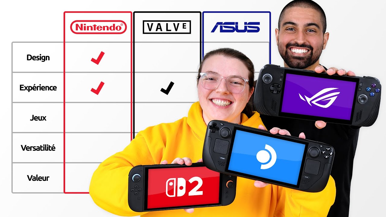Nintendo Switch 2 [VS] Steam Deck [VS] ROG Ally X avec MadameZoum