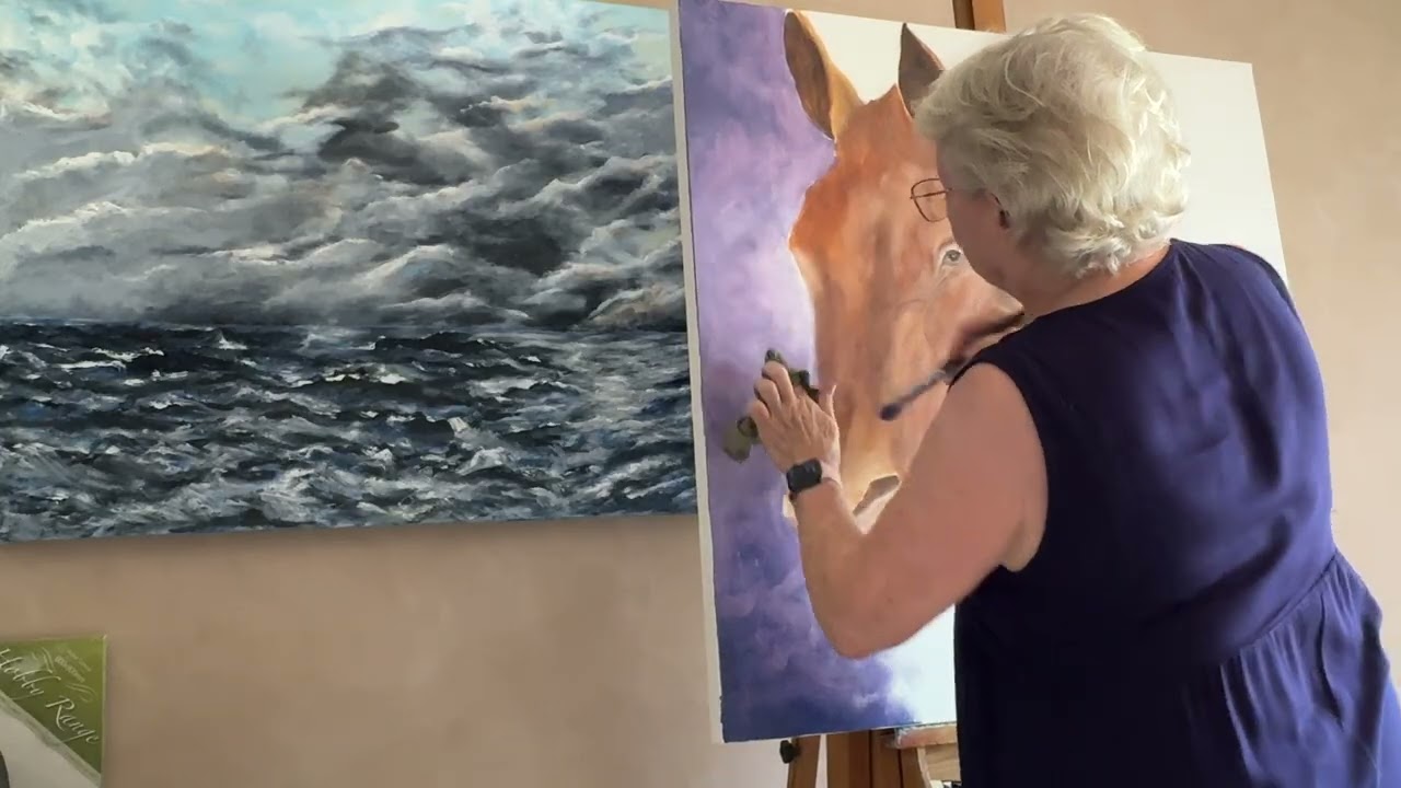 Oil Painting Horse in Motion 4
