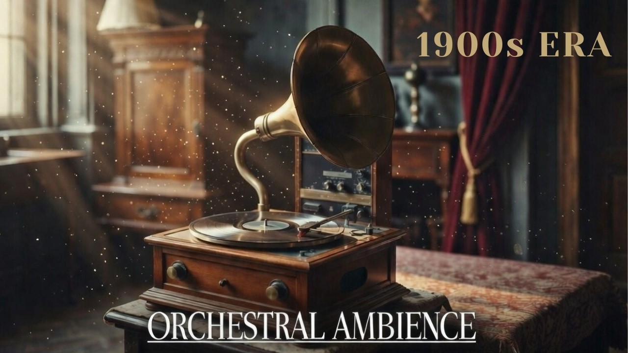 🌟 1900s Gramophone Magic 🎶 Cozy Orchestral Ambience for Relaxation & Study ✨