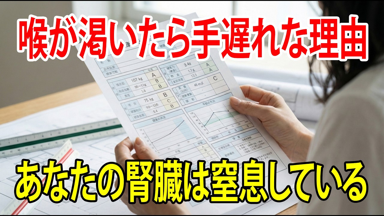 【40代以上必見】喉が渇いた時はもう手遅れ？腎臓を破壊する「真夏の酸欠」と正しい水の飲み方