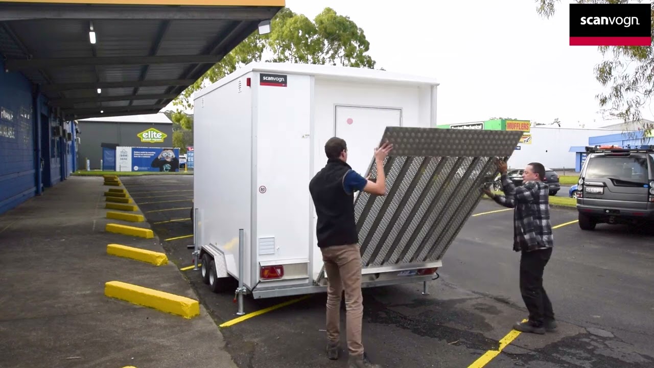 Scanvogn 320 HC Accessible Bathroom Trailer Setup