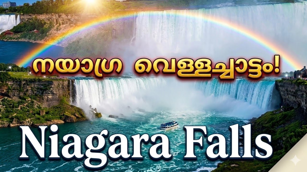 Niagara Falls US & Canada Boarder|Rainbow in Niagara | നയാഗ്ര വെള്ളച്ചാട്ടം! #Travel#trending#viral