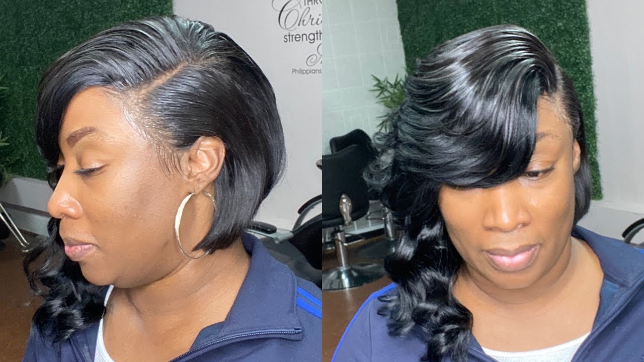 Quick weave | Asymmetric layered Bob |