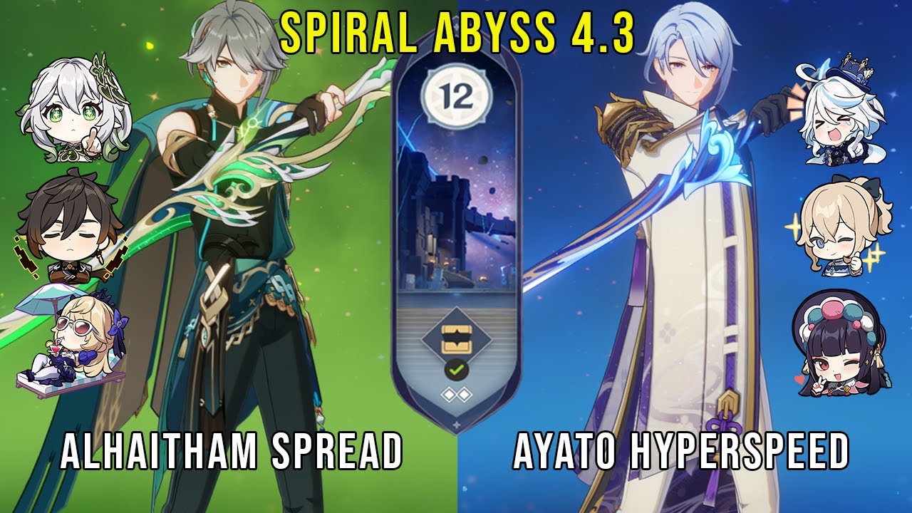 C0 Alhaitham Spread and C0 Ayato Furina Hyperspeed - Genshin Impact Abyss 4.3 - Floor 12 9 Stars