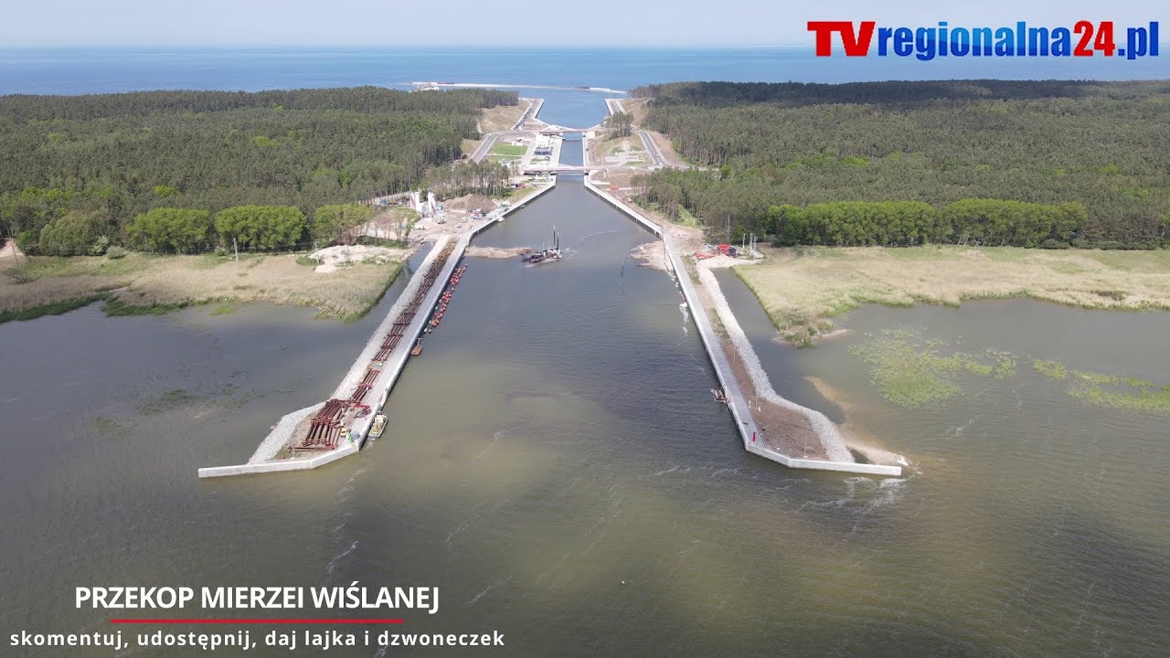 Przekop Mierzei Wiślanej. Przelot drona 4K - 03.06.2022