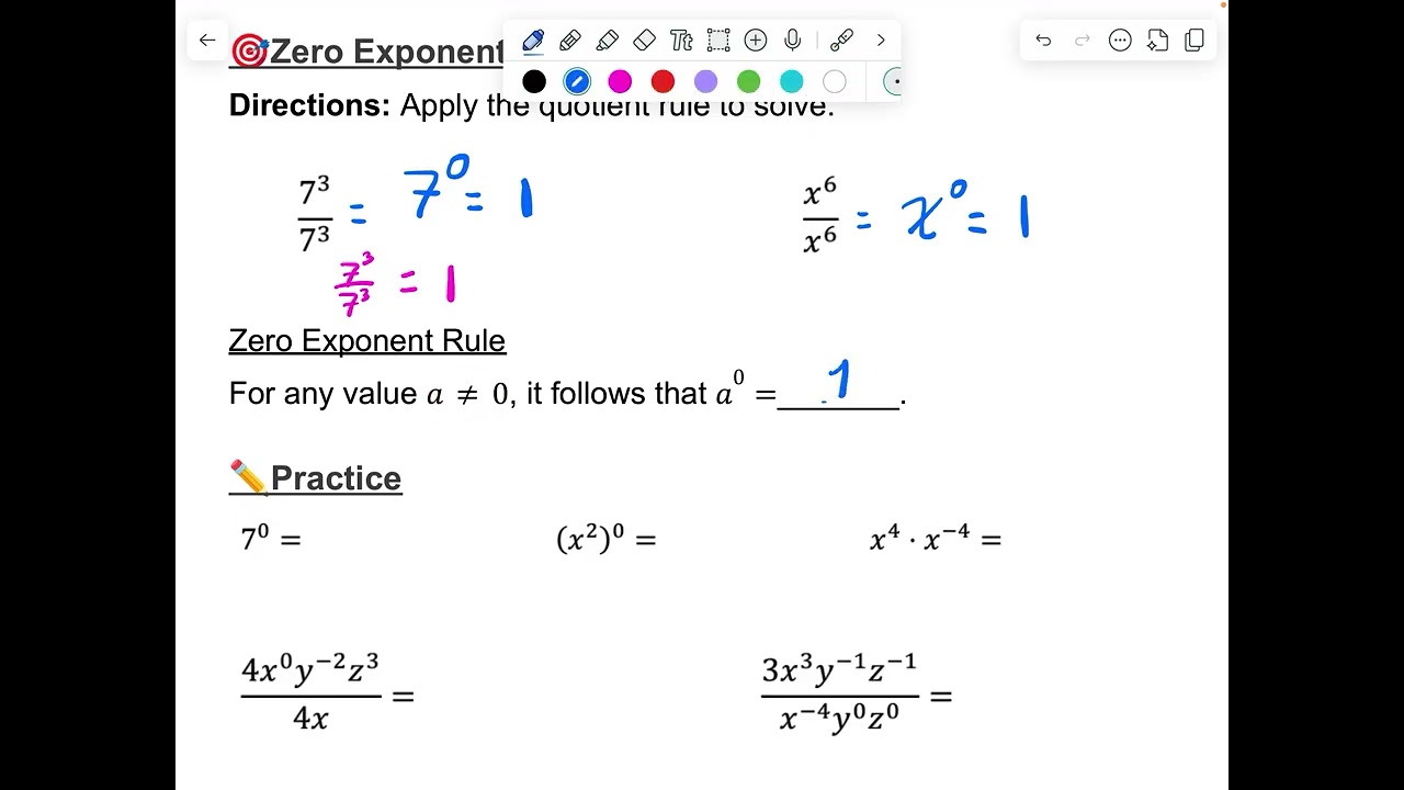 Unit 4 Part Notes 25-26: Zero Exponent Rule pg. 7