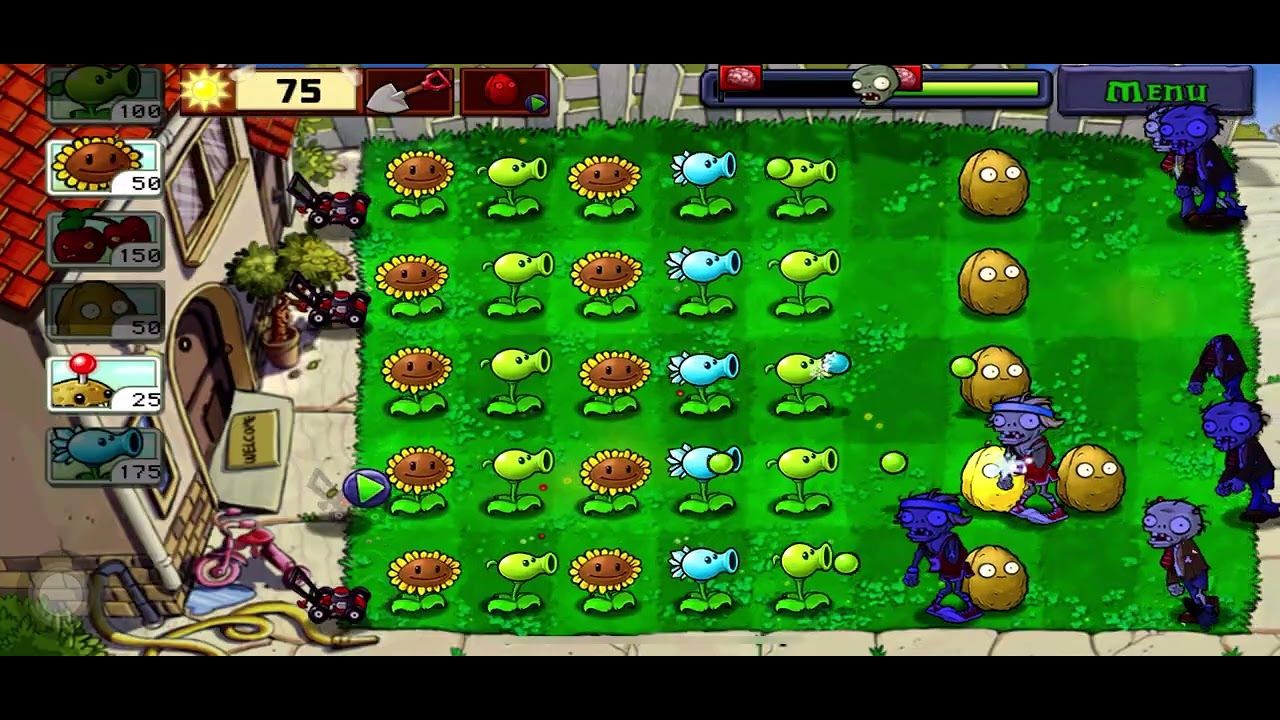 Plants VS Zombies PVZ - Level 7 (Day Mode)