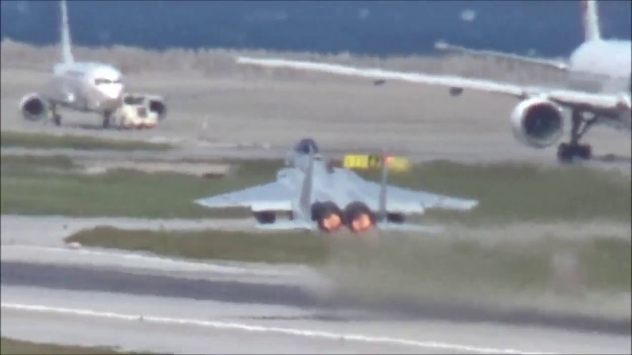 那覇空港　F－１５　ダブルテイクオフX2+ホットスクランブル
