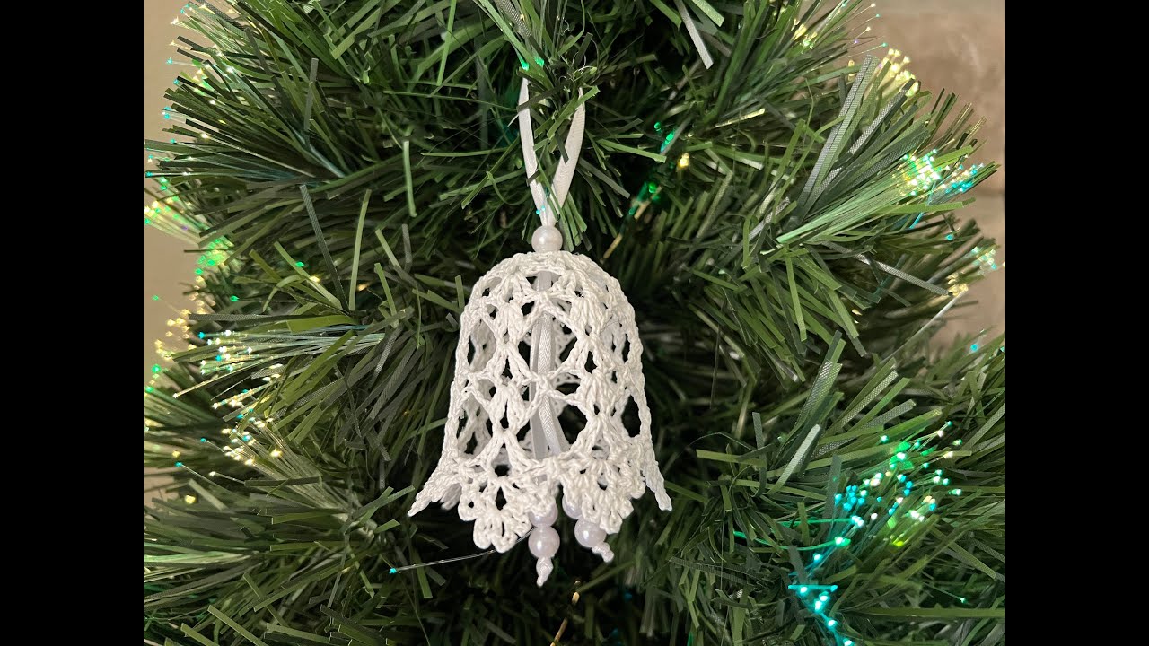 Как связать крючком колокольчик на елку - #14