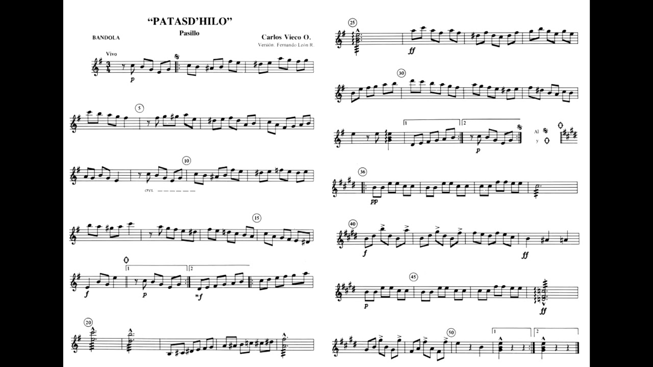 Patas D´ hilo - Pasillo (Carlos Vieco) acompañamiento
