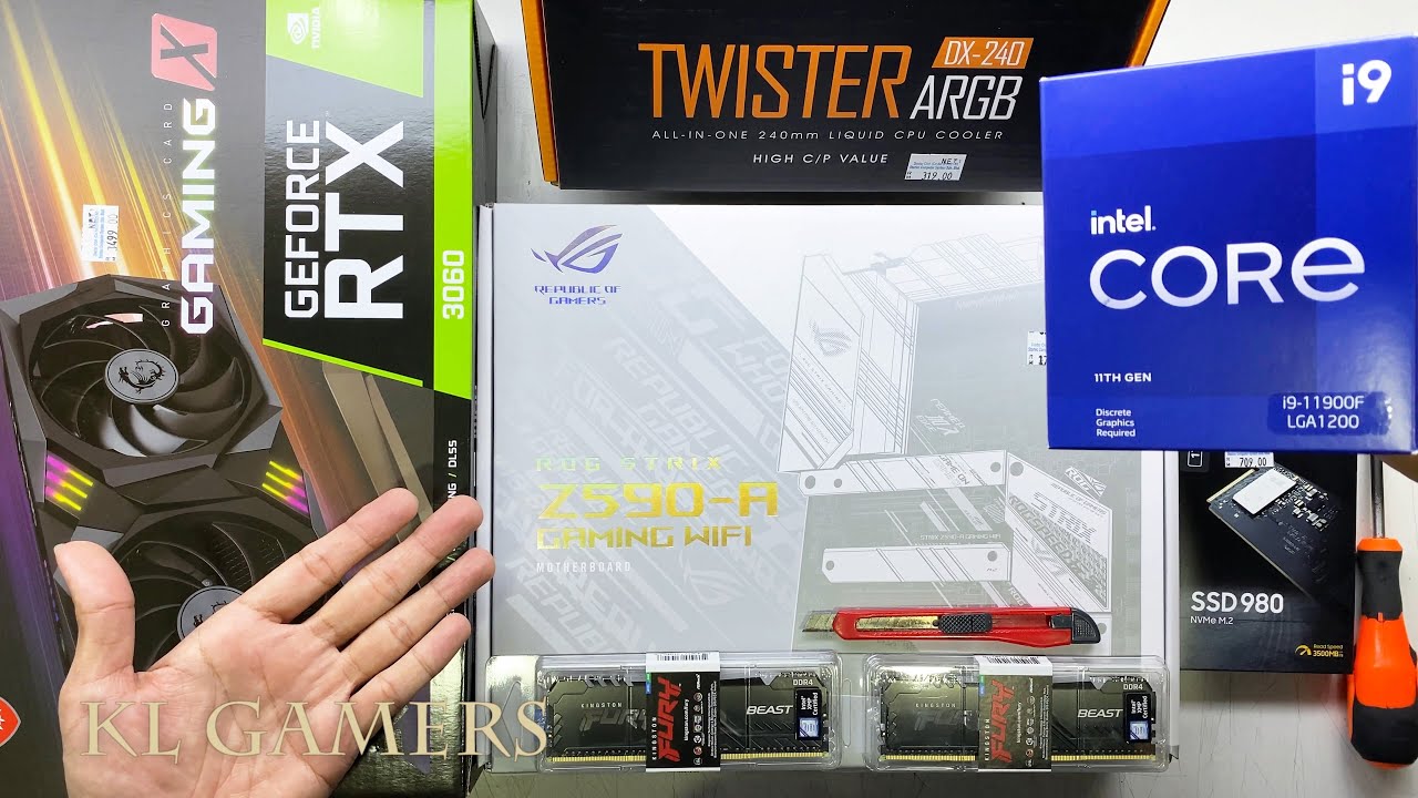 Satisfying RGB Gaming PC intel Core i9 11900F ASUS ROG STRIX Z590-A GAMING WIFI RTX3060 GAMING X