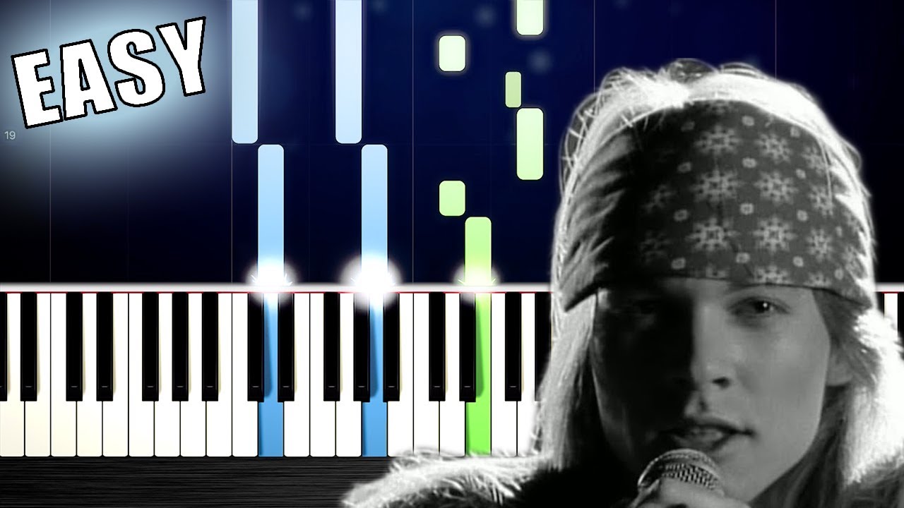 Guns N' Roses - Sweet Child O' Mine - EASY Piano Tutorial by PlutaX
