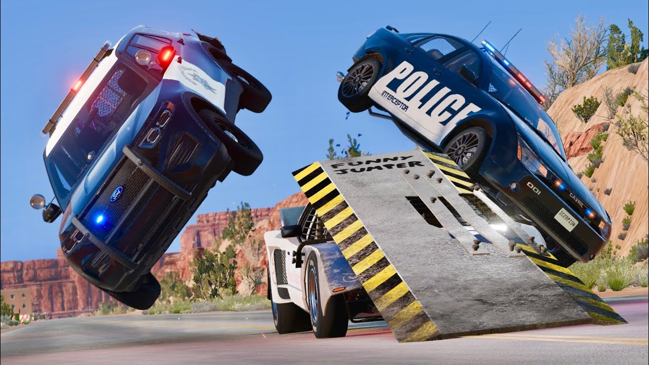 Police Chase and Epic Car Crashes | BeamNG.Drive #7