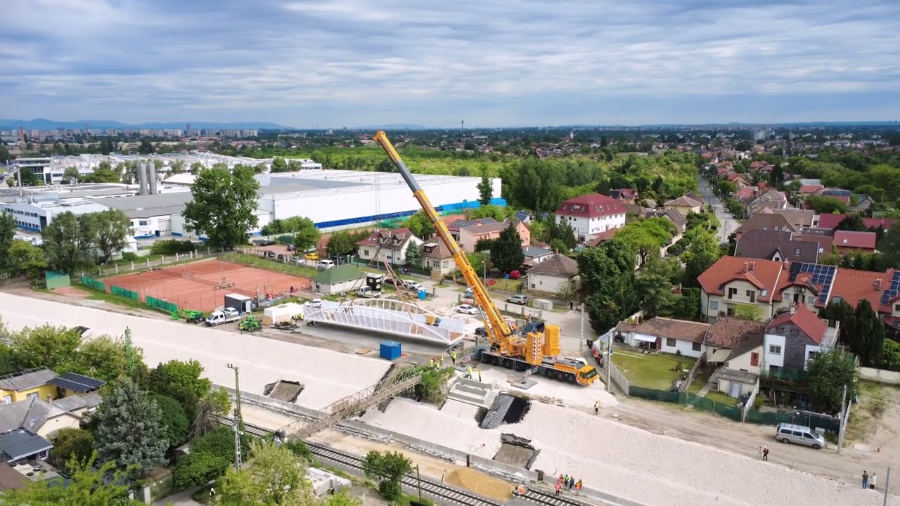150-es vasútvonal - Soroksár Török utcai gyalogoshíd beemelés 2025. május 12.