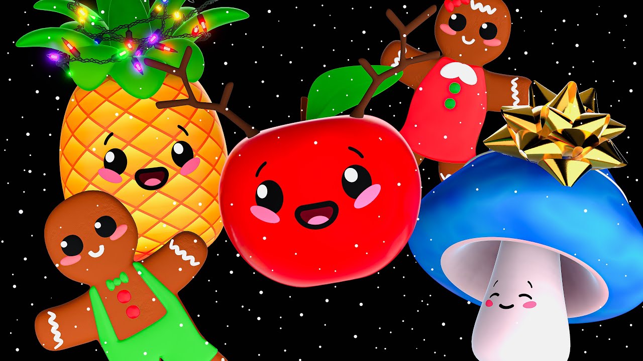 Baby's First Christmas Sweets Party! 🍎🎄🍪 Dancing Fruit & Gingerbread Baby Sensory Video