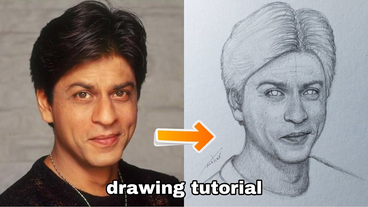 Learn how to draw ShahRukh Khan step by using loomis method