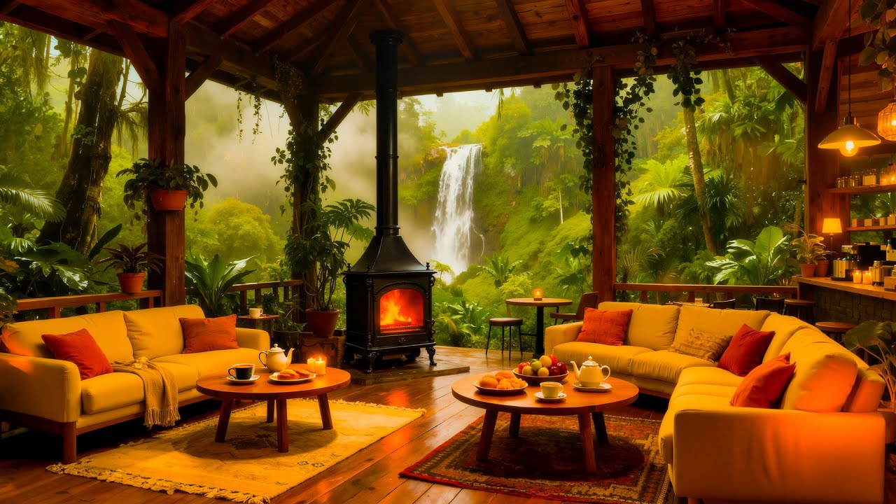 Soft and Warm Morning Jazz Indoors | Relaxing Jazz with Peaceful Nature Scenes to Ease the Mind