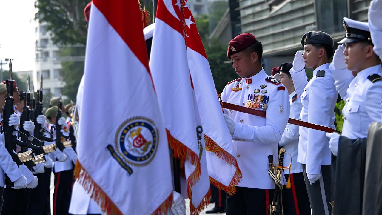 NDP 2025 - Uncasing of Colours at Marina Square, NE4, 19 July 2025
