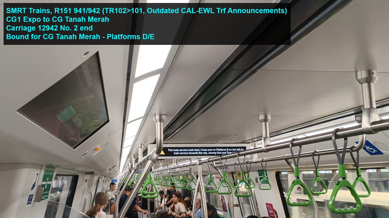 [Устаревшие объявления CAL Trf] Поезда SMRT - Прогулка на поезде R151 941/942 от CG1 XPO → CG TNM...