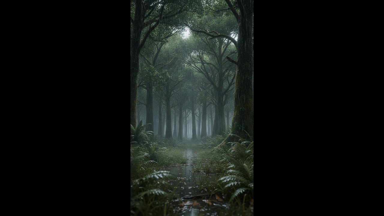 Rainy Forest Ambience 🌧️ Thunder, Rain & Birds | Deep Relaxation & Sleep 1Hour