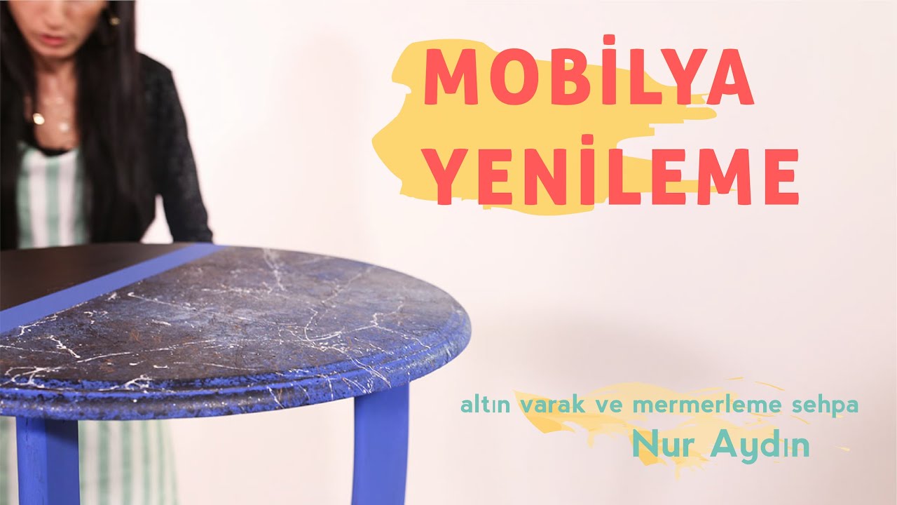 Mermer Efekt | Altın Varak Fiskos Sehpa Çalışması