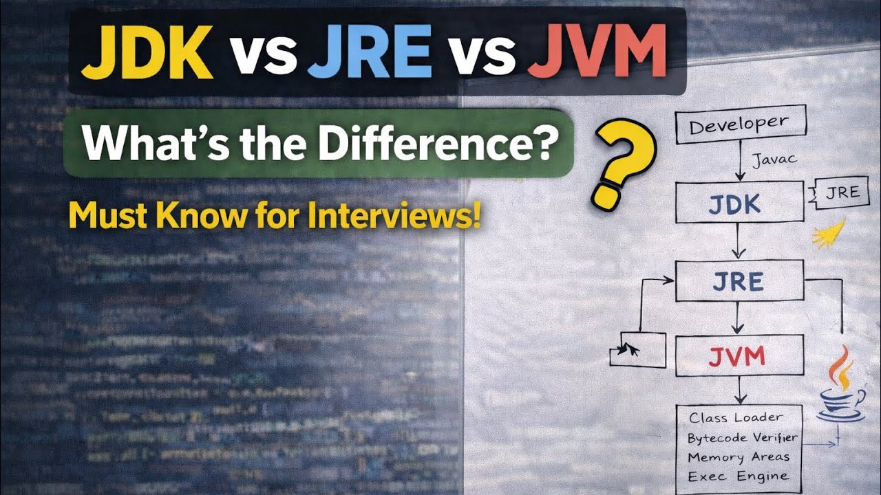 JDK vs JRE vs JVM Explained Clearly | Java Interview Question 2026